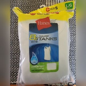 Hanes (8)pk Boys Tanks L 14-16